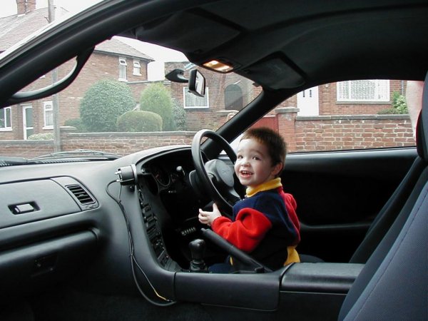 My son Tomasz in Daddy's new Supra