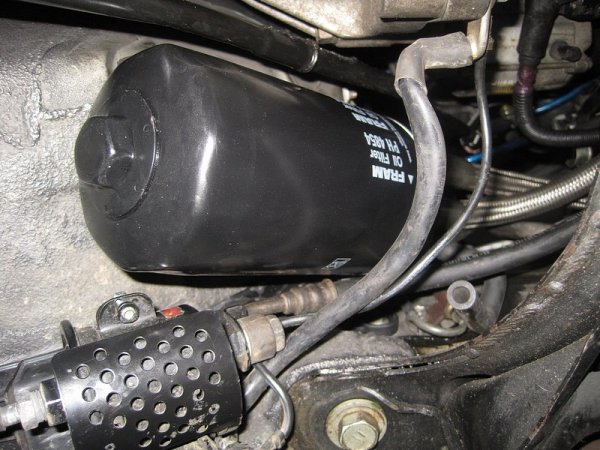 Oil filter relocation